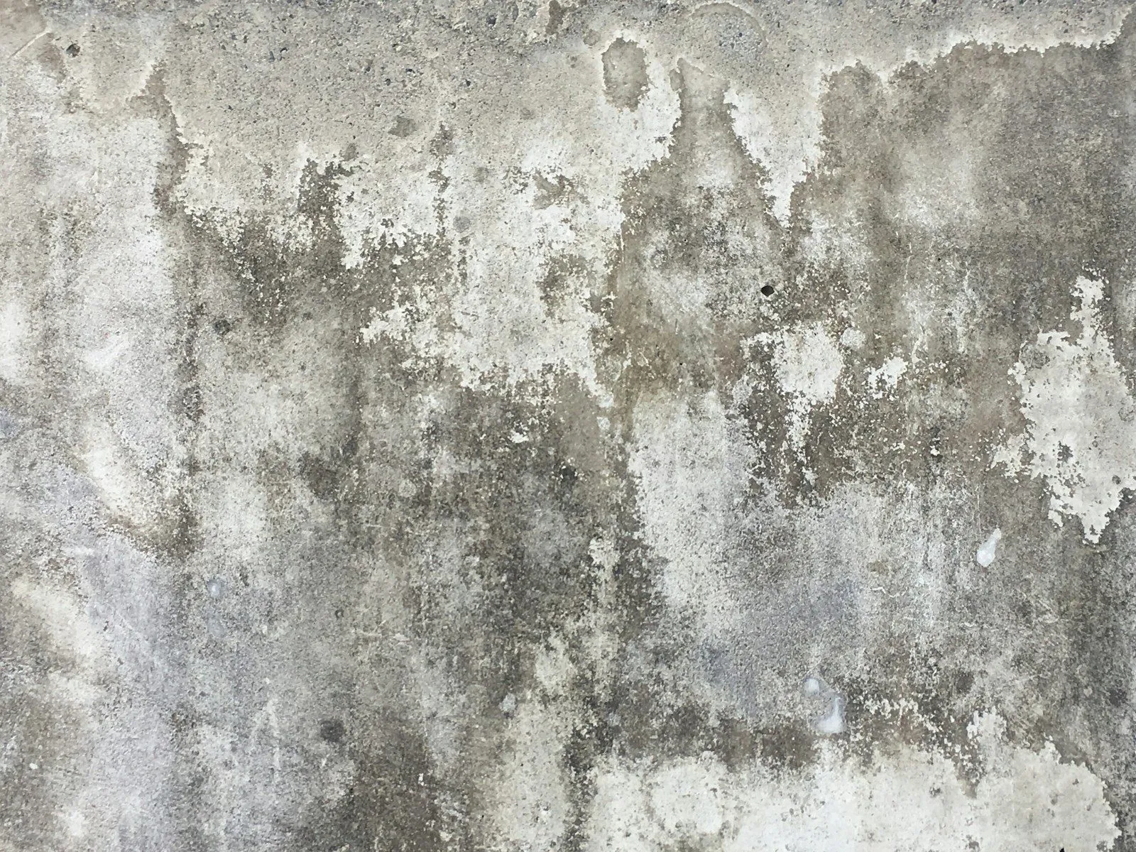 Concrete wall after interior drainage and waterproofing