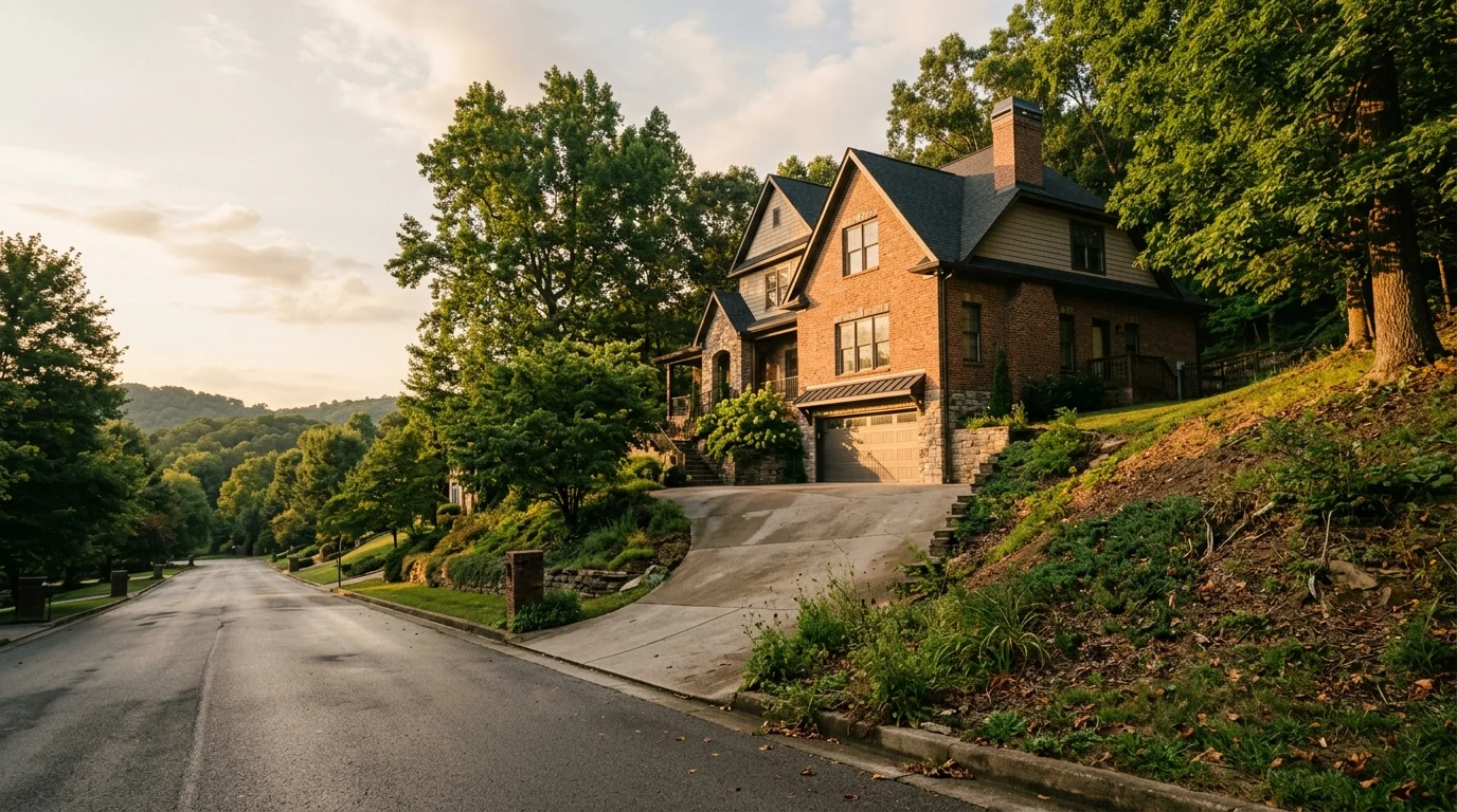 Chattanooga residential exterior at golden hour
